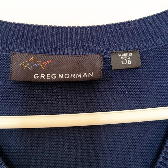 Greg Norman Blue Golf Sweater Vest Desert Springs Sleeveless Pullover Size L - Picture 6 of 7